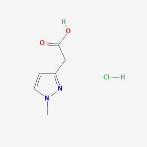 molecular formula C6H9ClN2O2 B1469540 2-(1-methyl-1H-pyrazol-3-yl)acetic acid hydrochloride CAS No. 1357353-48-0