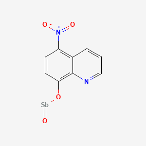 molecular formula C9H5N2O4Sb B14695424 Quinoline, 5-nitro-8-(stibosooxy)- CAS No. 35592-51-9