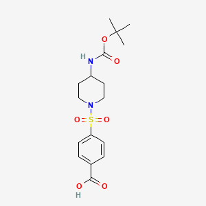molecular formula C17H24N2O6S B1469544 4-(4-tert-Butoxycarbonylamino-piperidine-1-sulfonyl)-benzoic acid CAS No. 1251465-28-7