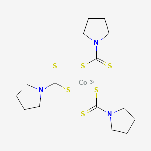 molecular formula C15H24CoN3S6 B14695454 Cobalt, tris(1-pyrrolidinecarbodithioato)- CAS No. 24412-38-2