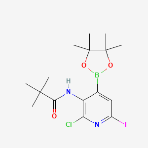 molecular formula C16H23BClIN2O3 B1469547 N-(2-Chloro-6-iodo-4-(4,4,5,5-tetramethyl-1,3,2-dioxaborolan-2-YL)pyridin-3-YL)pivalamide CAS No. 1357387-98-4
