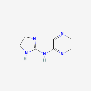 molecular formula C7H9N5 B14695489 N-(4,5-dihydro-1H-imidazol-2-yl)pyrazin-2-amine CAS No. 31437-07-7
