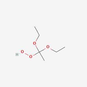 molecular formula C6H14O4 B14695505 1,1-Diethoxyethane-1-peroxol CAS No. 25355-09-3