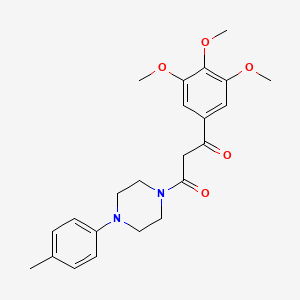 molecular formula C23H28N2O5 B14695514 Piperazine, 1-p-tolyl-4-((3,4,5-trimethoxybenzoyl)acetyl)- CAS No. 25174-61-2