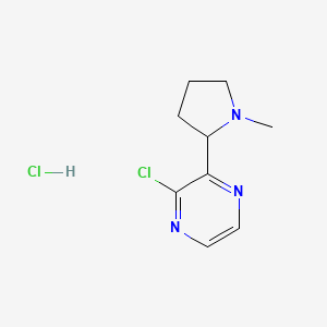 molecular formula C9H13Cl2N3 B1469554 2-Chloro-3-(1-methyl-pyrrolidin-2-yl)-pyrazine hydrochloride CAS No. 1361113-58-7