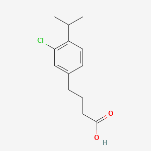 molecular formula C13H17ClO2 B14695556 Benzenebutanoic acid, 3-chloro-4-(1-methylethyl)- CAS No. 32808-58-5