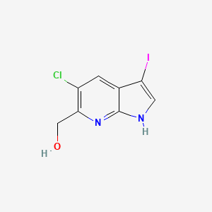 molecular formula C8H6ClIN2O B1469557 (5-chloro-3-iodo-1H-pyrrolo[2,3-b]pyridin-6-yl)methanol CAS No. 1346447-28-6