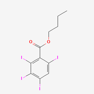 molecular formula C11H10I4O2 B14695578 Benzoic acid, 2,3,4,6-tetraiodo-, butyl ester CAS No. 34869-32-4