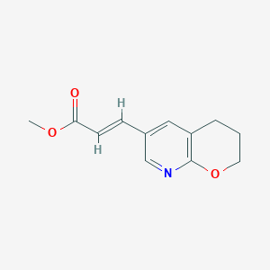 molecular formula C12H13NO3 B1469559 (E)-Methyl 3-(3,4-dihydro-2H-pyrano[2,3-b]pyridin-6-yl)acrylate CAS No. 1346451-50-0