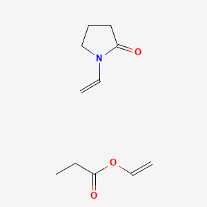molecular formula C11H17NO3 B14695608 Ethenyl propanoate;1-ethenylpyrrolidin-2-one CAS No. 26124-21-0
