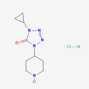 molecular formula C9H16ClN5O B1469562 1-Cyclopropyl-4-piperidin-4-yl-1,4-dihydro-tetrazol-5-one hydrochloride CAS No. 1361111-57-0