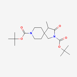 molecular formula C19H32N2O5 B1469563 Di-tert-butyl 4-methyl-3-oxo-2,8-diazaspiro[4.5]decane-2,8-dicarboxylate CAS No. 1402148-87-1