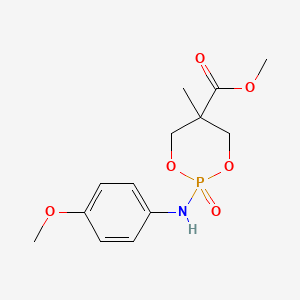 molecular formula C13H18NO6P B14695632 Methyl 2-(4-methoxyanilino)-5-methyl-2-oxo-1,3,2lambda5-dioxaphosphinane-5-carboxylate CAS No. 27247-49-0