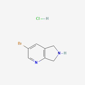 molecular formula C7H8BrClN2 B1469566 3-bromo-6,7-dihydro-5H-pyrrolo[3,4-b]pyridine hydrochloride CAS No. 1394117-24-8