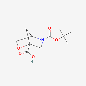 molecular formula C11H17NO5 B1469568 5-(tert-Butoxycarbonyl)-2-oxa-5-azabicyclo[2.2.1]heptane-1-carboxylic acid CAS No. 1330763-18-2