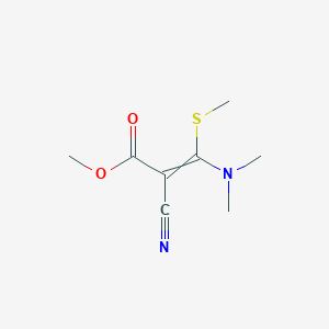 molecular formula C8H12N2O2S B14695704 Methyl 2-cyano-3-(dimethylamino)-3-methylsulfanylprop-2-enoate CAS No. 25241-08-1