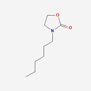 molecular formula C9H17NO2 B14695727 2-Oxazolidinone, 3-hexyl- CAS No. 27372-18-5