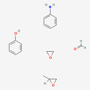 molecular formula C18H25NO4 B14695744 Aniline;formaldehyde;2-methyloxirane;oxirane;phenol CAS No. 34802-28-3