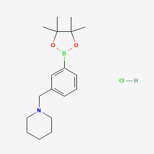 molecular formula C18H29BClNO2 B1469582 1-(3-(4,4,5,5-Tetramethyl-1,3,2-dioxaborolan-2-YL)benzyl)piperidine hydrochloride CAS No. 1021186-08-2
