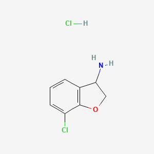 molecular formula C8H9Cl2NO B1469585 7-Chloro-2,3-dihydro-1-benzofuran-3-amine hydrochloride CAS No. 1384265-56-8