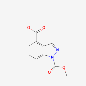 molecular formula C14H16N2O4 B1469591 tert-Butyl methyl 1H-indazole-1,4-dicarboxylate CAS No. 1337881-19-2