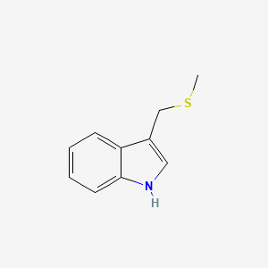 molecular formula C10H11NS B14695916 3-[(Methylsulfanyl)methyl]-1H-indole CAS No. 31899-46-4