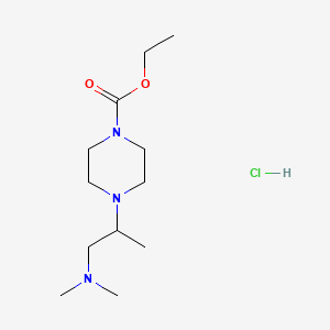 molecular formula C12H26ClN3O2 B14695931 4-(2-(Dimethylamino)-1-methylethyl)-1-piperazinecarboxylic acid ethyl ester hydrochloride CAS No. 24280-46-4