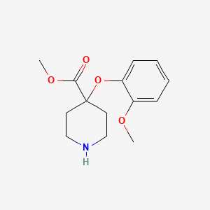 molecular formula C14H19NO4 B1469594 Methyl 4-(2-methoxyphenoxy)piperidine-4-carboxylate CAS No. 2203843-01-8