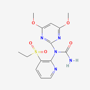 molecular formula C14H17N5O5S B1469596 N-(4,6-Dimethoxy-2-pyrimidinyl)-N-(3-(ethylsulfonyl)-2-pyridinyl)urea CAS No. 138724-53-5