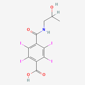 molecular formula C11H9I4NO4 B14695995 Terephthalamic acid, N-(2-hydroxypropyl)-2,3,5,6-tetraiodo- CAS No. 34737-09-2