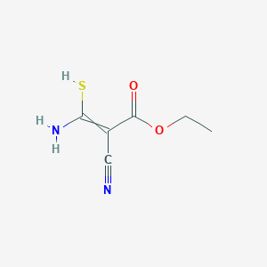 molecular formula C6H8N2O2S B14696031 2-Propenoic acid, 3-amino-2-cyano-3-mercapto-, ethyl ester CAS No. 32827-64-8