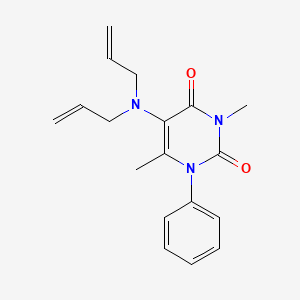 molecular formula C18H21N3O2 B14696050 Uracil, 5-(diallylamino)-3,6-dimethyl-1-phenyl- CAS No. 32150-62-2