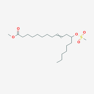 molecular formula C20H38O5S B14696081 Methyl 12-[(methanesulfonyl)oxy]octadec-9-enoate CAS No. 34611-89-7