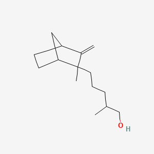 molecular formula C15H26O B14696101 Bicyclo(2.2.1)heptane-2-pentanol, beta,2-dimethyl-3-methylene- CAS No. 34289-89-9