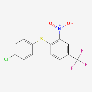 molecular formula C13H7ClF3NO2S B14696104 Benzene, 1-[(4-chlorophenyl)thio]-2-nitro-4-(trifluoromethyl)- CAS No. 32631-20-2