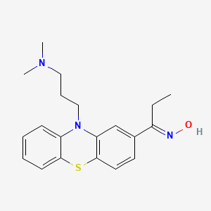 molecular formula C20H25N3OS B14696158 Ethyl(10-(3-dimethylaminopropyl)-2-phenothiazinyl) ketone oxime CAS No. 25332-16-5