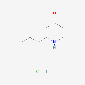 molecular formula C8H16ClNO B1469619 2-丙基哌啶-4-酮盐酸盐 CAS No. 59663-72-8