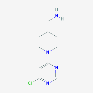 molecular formula C10H15ClN4 B1469629 [1-(6-Chloropyrimidin-4-yl)piperidin-4-yl]methanamine CAS No. 1421099-48-0