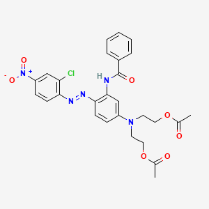 molecular formula C27H26ClN5O7 B14696307 Benzamide, N-[5-[bis[2-(acetyloxy)ethyl]amino]-2-[(2-chloro-4-nitrophenyl)azo]phenyl]- CAS No. 31501-01-6