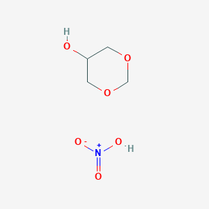 molecular formula C4H9NO6 B14696335 Nitric acid--1,3-dioxan-5-ol (1/1) CAS No. 25304-91-0