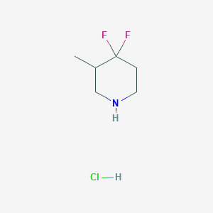 molecular formula C6H12ClF2N B1469640 4,4-Difluoro-3-methylpiperidine hydrochloride CAS No. 1434141-99-7