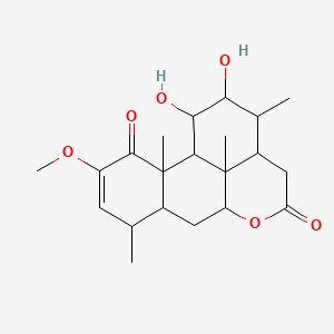 molecular formula C21H30O6 B14696447 Picras-2-ene-1,16-dione, 11,12-dihydroxy-2-methoxy-, (11alpha,12beta)- CAS No. 24148-76-3