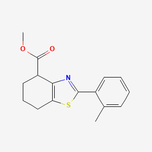 molecular formula C16H17NO2S B14696453 Methyl 2-(2-methylphenyl)-4,5,6,7-tetrahydro-1,3-benzothiazole-4-carboxylate CAS No. 33695-02-2