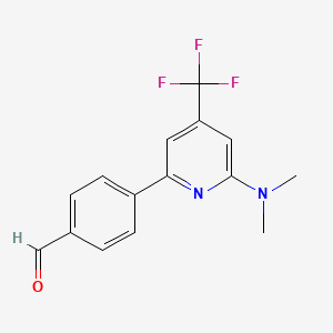 molecular formula C15H13F3N2O B1469646 4-(6-Dimethylamino-4-trifluoromethyl-pyridin-2-yl)-benzaldehyde CAS No. 1311278-58-6