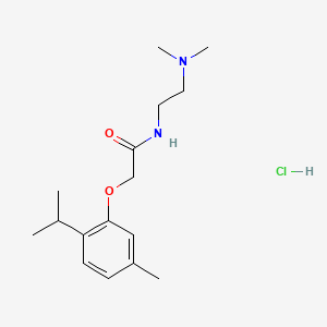 molecular formula C16H27ClN2O2 B14696607 Acetamide, N-(2-(dimethylamino)ethyl)-2-(thymyloxy)-, monohydrochloride CAS No. 32305-20-7