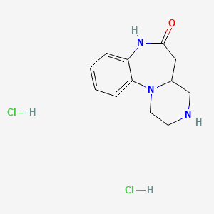 molecular formula C12H16ClN3O B1469661 1,2,3,4,4a,5-Hexahydrobenzo[b]pyrazino[1,2-d][1,4]diazepin-6(7H)-one dihydrochloride CAS No. 1272758-13-0