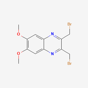 molecular formula C12H12Br2N2O2 B14696670 Quinoxaline, 2,3-bis(bromomethyl)-6,7-dimethoxy- CAS No. 33561-34-1
