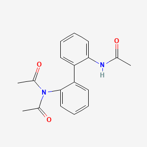 molecular formula C18H18N2O3 B14696788 N-(2'-Acetamido[1,1'-biphenyl]-2-yl)-N-acetylacetamide CAS No. 29325-50-6