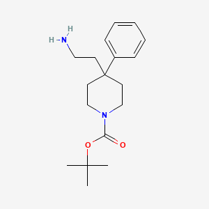 molecular formula C18H28N2O2 B1469684 tert-Butyl 4-(2-aminoethyl)-4-phenyl-1-piperidinecarboxylate CAS No. 1211583-32-2