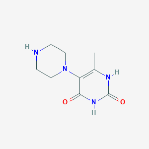 molecular formula C9H14N4O2 B1469687 6-methyl-5-piperazin-1-ylpyrimidine-2,4(1H,3H)-dione CAS No. 1428234-25-6